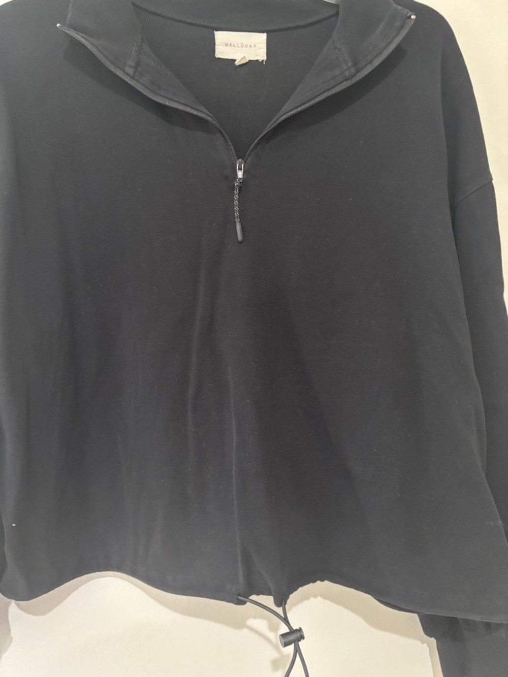 Women’s Black Half-Zip Pullover Sweater - Picture 2 of 5